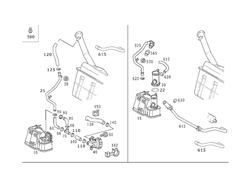 Closed Fuel-Evaporation-Control System for 1999 Mercedes-Benz SLK 230 #0