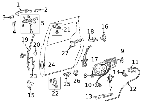 Lock & Hardware for 2005 Toyota Sienna #0