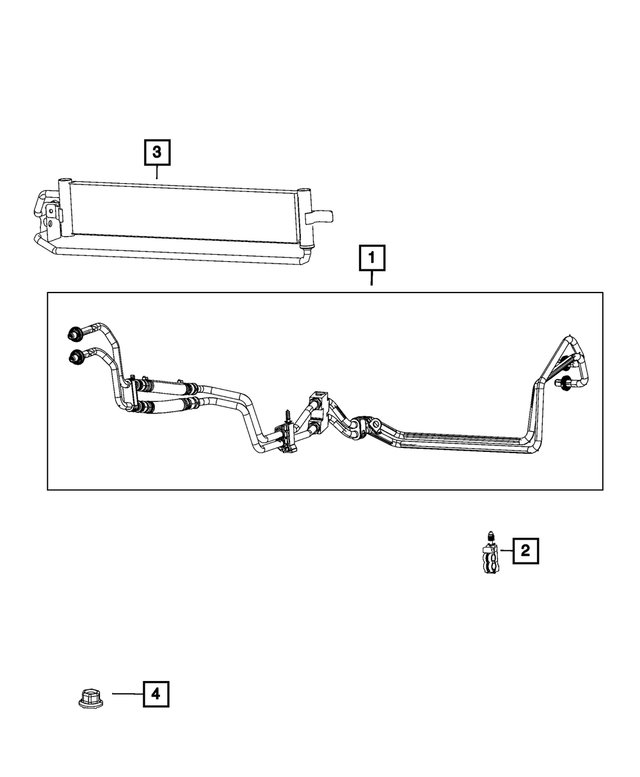 68481147AF - Cooling: Oil Cooler Pressure And Return Hose And Tube for Mopar Image