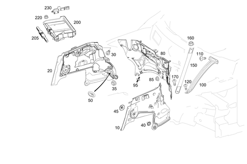 Engine Compartment Partition Wall, Wheel Well Detachable Parts for 2021 Mercedes-Benz C63 AMG S #0
