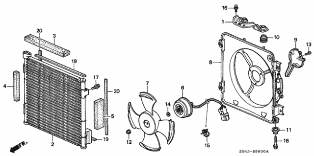 A/C Air Conditioner (Condenser) for 1997 Honda Civic #0
