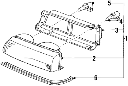 Headlamp Components for 1990 INFINITI M30 #0