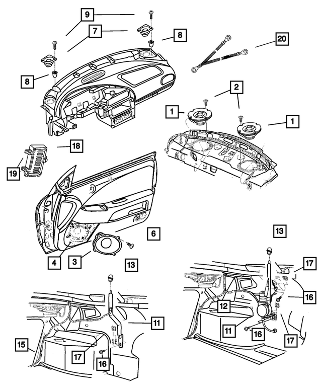 5026092AA - Instrument Panel and Radios and Consoles: Rear Speaker for Mopar Image