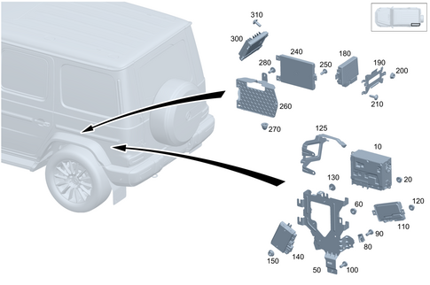 Control Units/Fuse Boxes/Relays in Trunk for 2008 Mercedes-Benz G500 #0