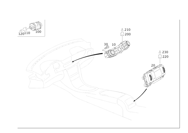 2198300285 - : Operating Unit for Mercedes-Benz Image