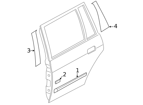 Exterior Trim - Rear Door for 2007 Mitsubishi Endeavor #0