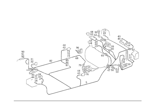 Tail Lamp Cable Harness and Fuel Pump Cable for 1993 Mercedes-Benz 300E #1