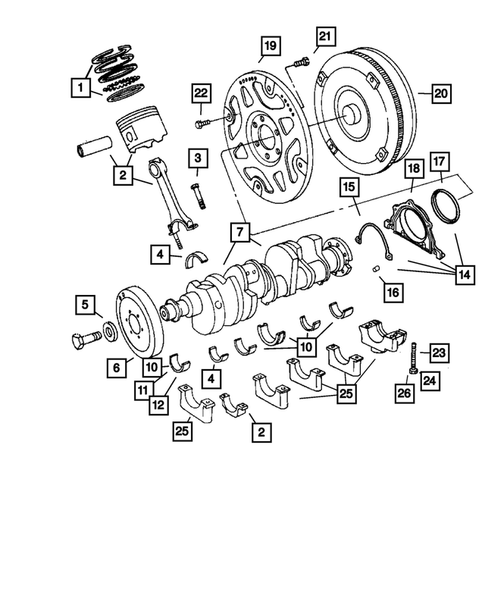 Crankshaft, Pistons and Torque Converter for 2006 Jeep Grand Cherokee #0