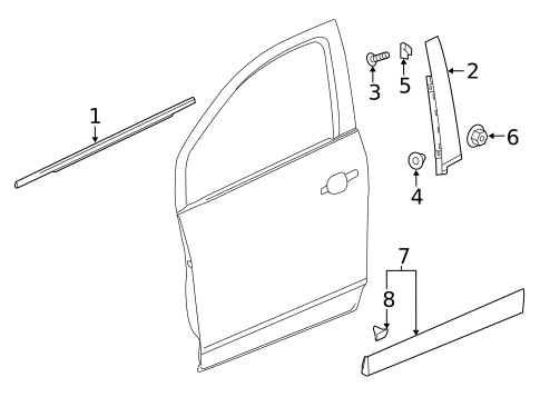 Exterior Trim - Front Door for 2018 Buick Envision #0