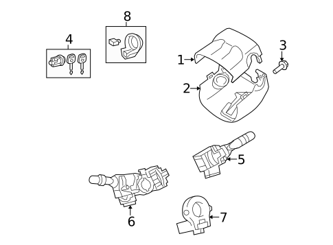 Shroud, Switches & Levers for 2013 Toyota Highlander #0