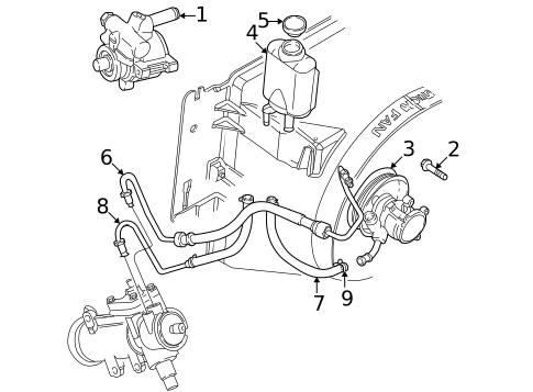 Pump & Hoses for 2004 Jeep Wrangler #0
