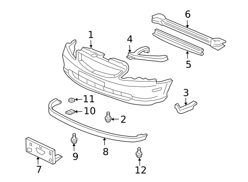 Bumper & Components - Rear for 2003 Honda Civic #4