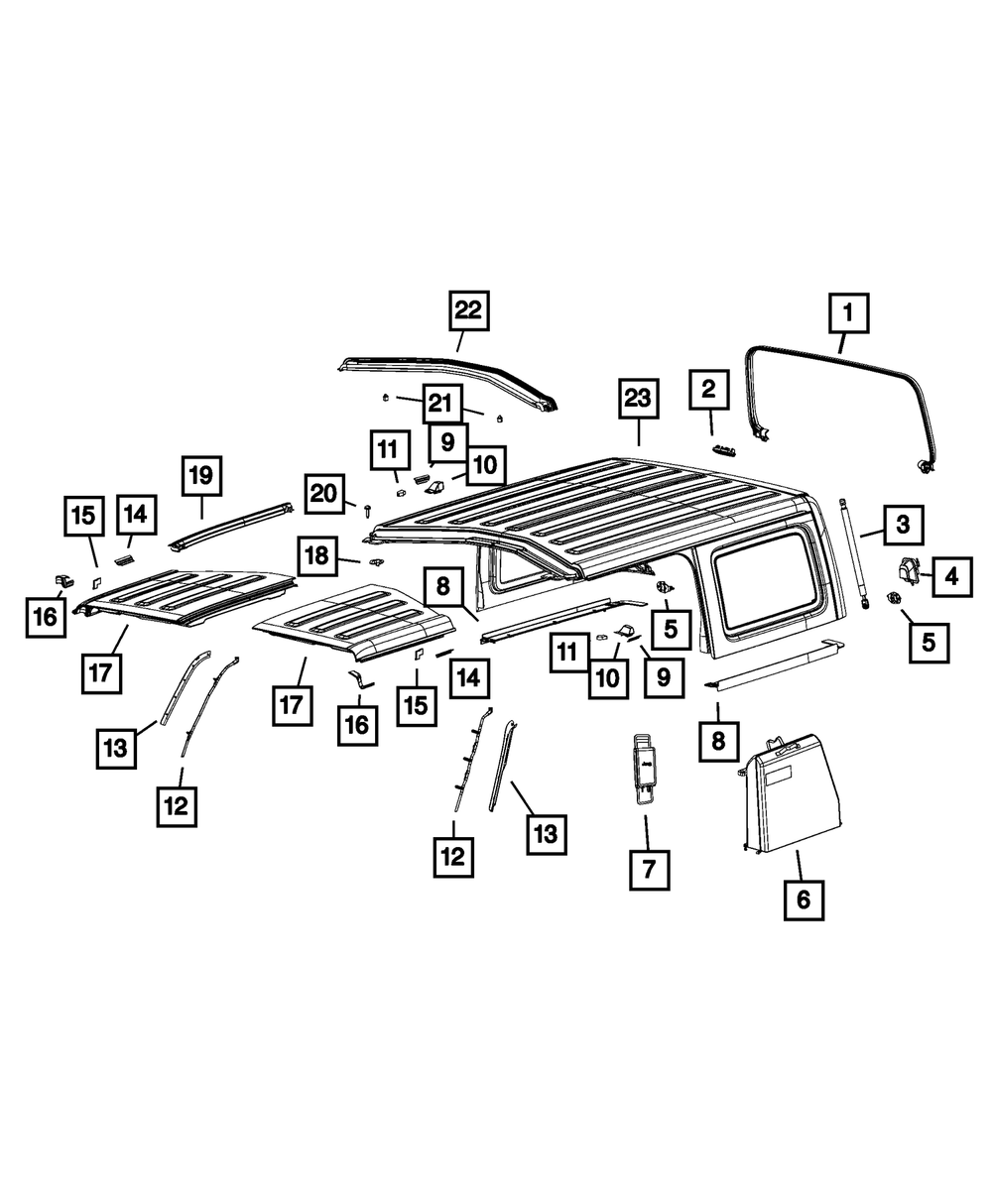 2018-2025 Jeep Targa Top Panel, Right 5VN10TZZAQ | Mopar