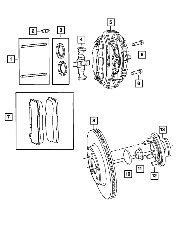 68367058AA - Brakes: Disc Brake Pin Kit, Left for Mopar Image image