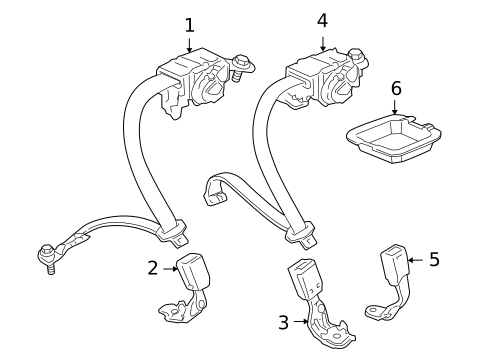 Rear Seat Belts for 2007 Acura RL #0
