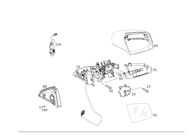 1668100693 - Driver Door: Mirror, Outer for Mercedes-Benz: GL350, GL450, GL550, GL63 AMG, GLE300d, GLE350, GLE400, GLE550e, GLE63 AMG, GLS350d, GLS450, GLS550, GLS63 AMG, ML250, ML350, ML400, ML550, ML63 AMG Image image