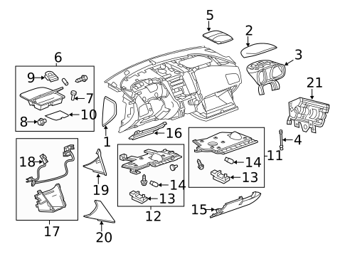 Instrument Panel Components for 2012 Chevrolet Equinox #0