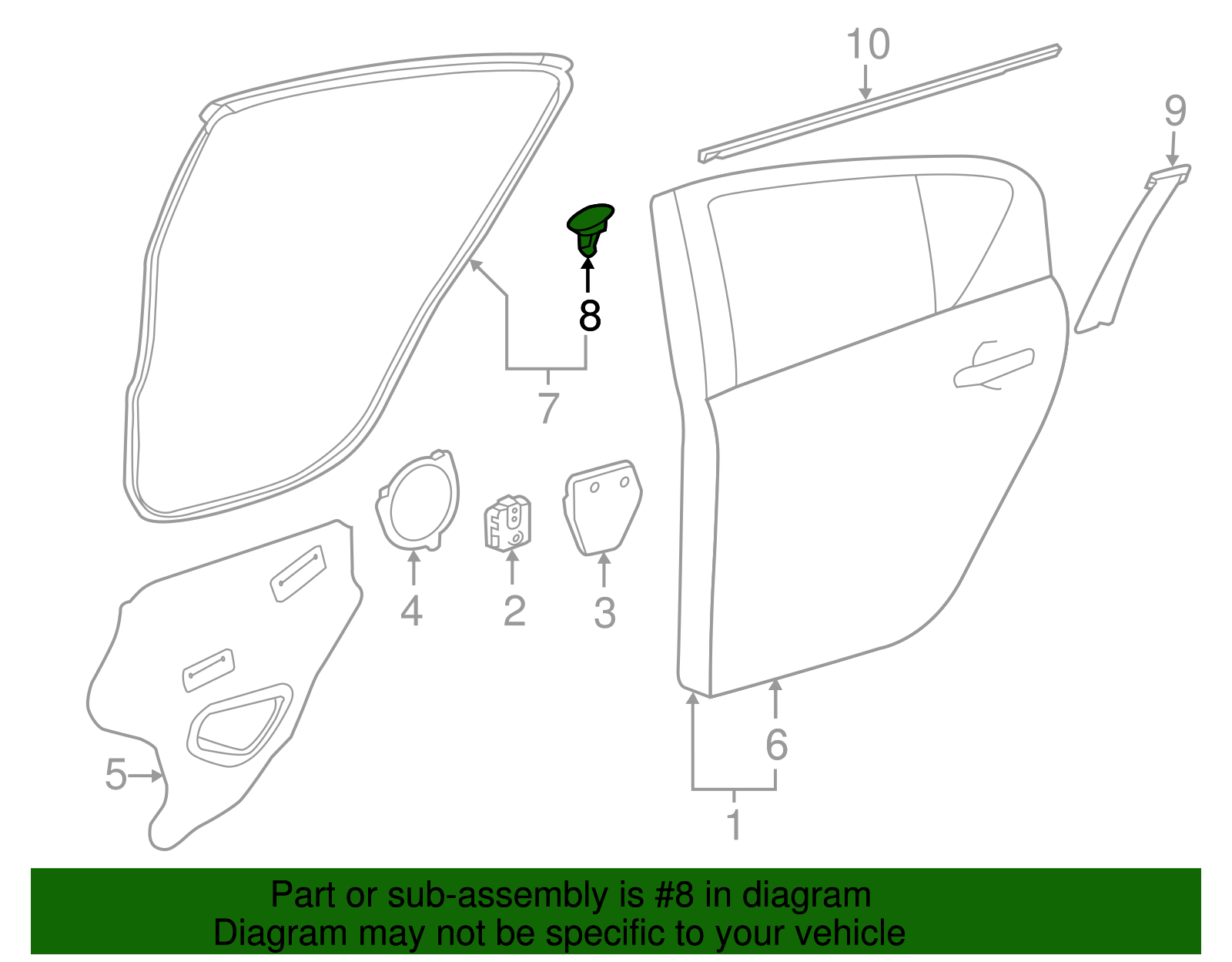 67867-52040 - Door Weather-Strip Retainer - 2000-2019 Toyota | Nucar ...