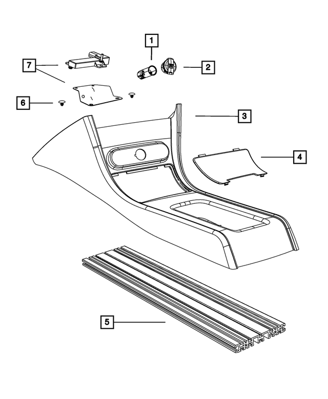 6AN36DX9AC - Interior Trim: Floor Console for Mopar Image
