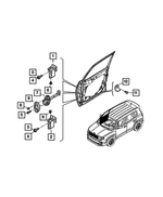 68439551AA - Doors, Door Mirrors and Related Parts: Door Upper Hinge, Right for Mopar Image