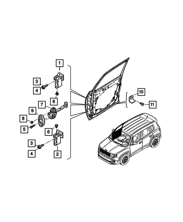 68439551AA - Doors, Door Mirrors and Related Parts: Door Upper Hinge, Right for Mopar Image