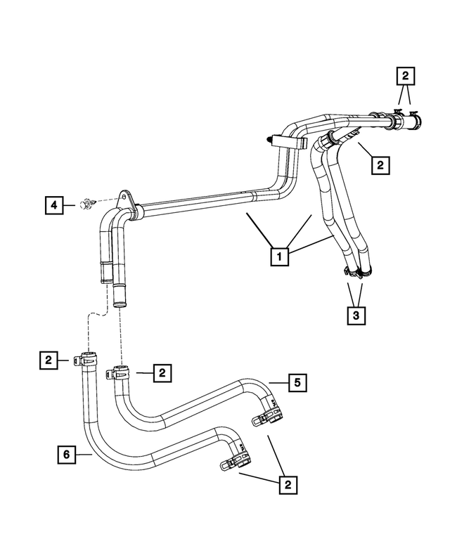 55056189AD - Air Conditioners and Heaters: Heater Return Hose for Mopar Image
