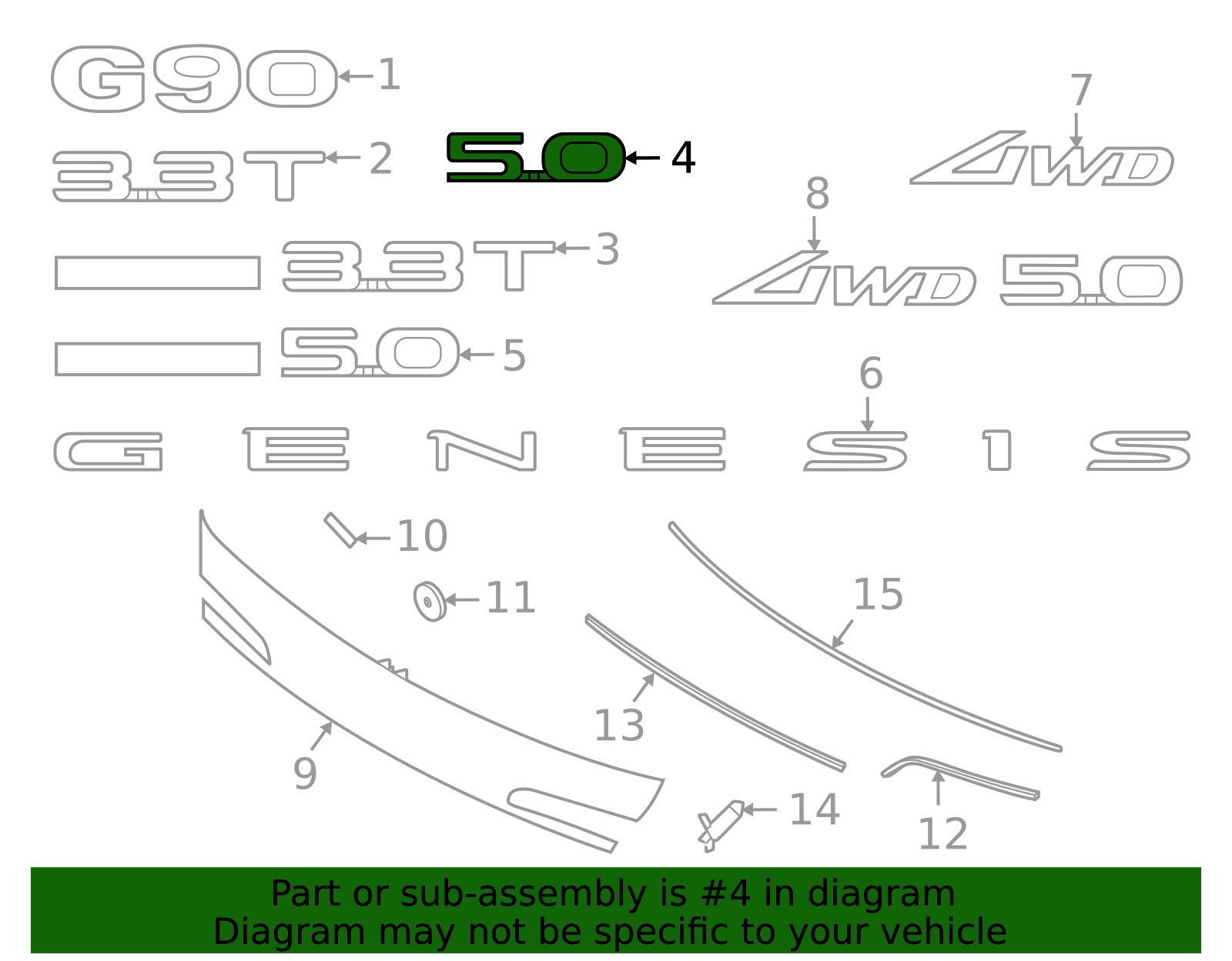 2021-2022 Genesis G90 Nameplate 86312-D2750 | OEM Parts Online