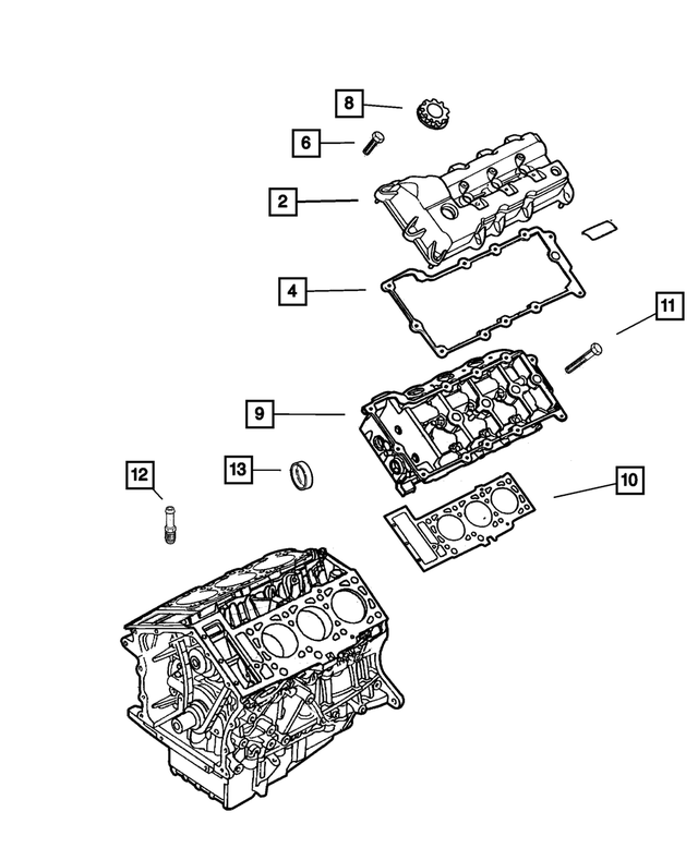 4663713AB - Engine 2.7L Six Cylinder: Cylinder Head Cover Gasket for Mopar Image