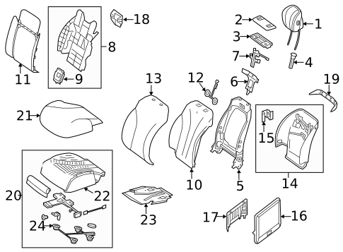 Passenger Seat Components for 2019 Mercedes-Benz S450 #2