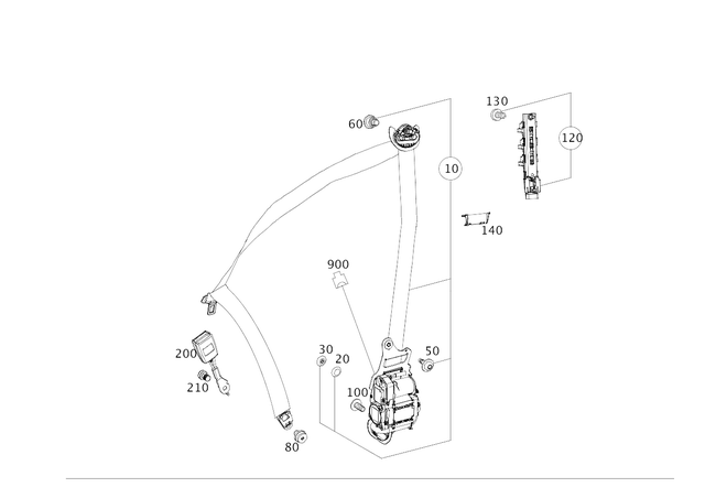 2058600185 - Driver Seat: Seat Belt for Mercedes-Benz: C350e, C400, C450 AMG, C63 AMG, GLC300, GLC43 AMG, GLC63 AMG, GLC63 AMG S Image image