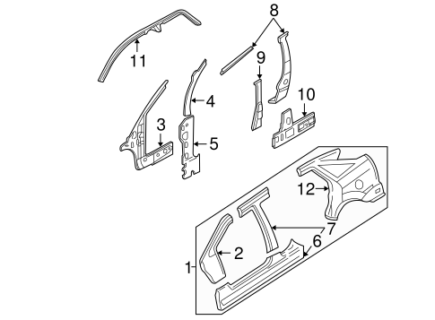 Rocker for 2004 Ford Focus | Eastgate Ford Parts