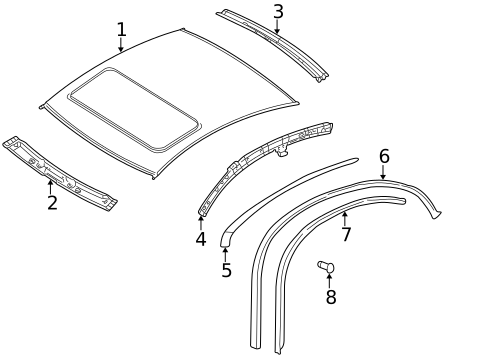 Exterior Trim - Roof for 2001 Volkswagen Passat #2