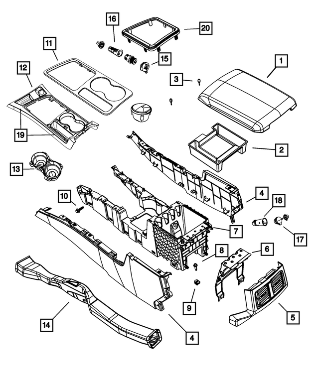 4662055AC - Interior Trim: Floor Console Mat for Mopar Image