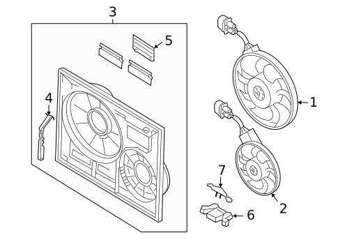 Cooling Fan for 2007 Volkswagen Touareg #0