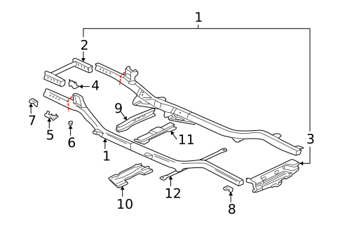 Frame & Components for 2007 Buick Rainier #0