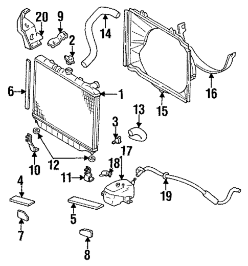 Radiator & Components for 1996 Honda Passport #0