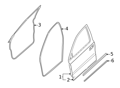 Door & Components for 2005 Mercury Montego #0
