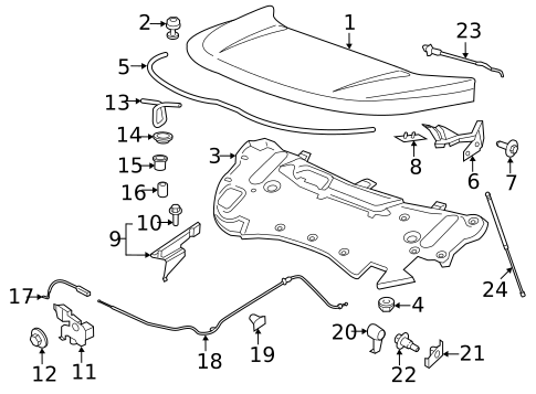 Hood & Components for 2021 Ford Edge #0