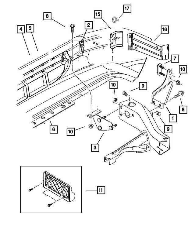 55076529 - : Front Bumper Bracket, Left for Mopar Image