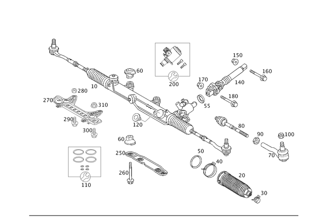 2034603600 - Steering: Steering for Mercedes-Benz: 180C, C230, C240, C280, C32 AMG, C320, C350, C55 AMG, CLK320, CLK350, CLK500, CLK55 AMG, CLK550, CLK63 AMG Image image