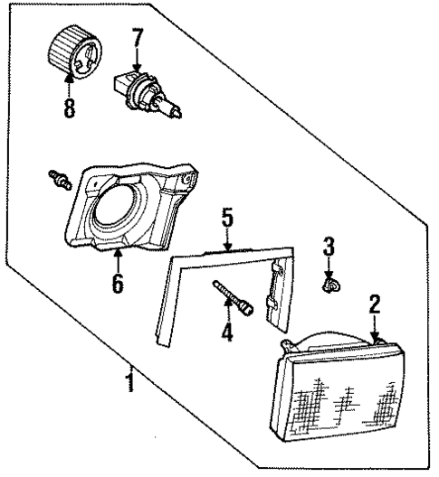 Headlamp Components for 1991 Ford Mustang #0