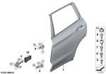 41007465534 - : Door Rear Right for BMW: X3 30eX, X3 30i, X3 30iX, X3 M, X3 M40iX Image