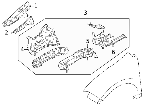 Structural Components & Rails for 2011 Ford Edge #0