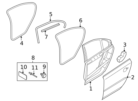 Door & Components for 2009 Volvo S80 #0