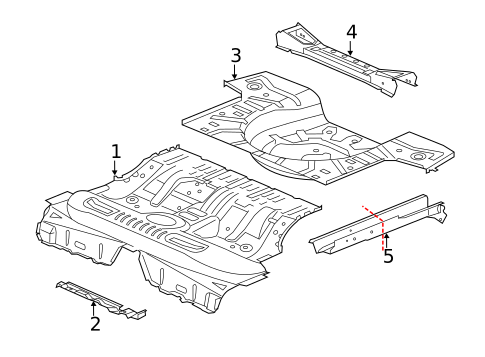 Rear Floor & Rails for 2010 Saab 9-5 #0
