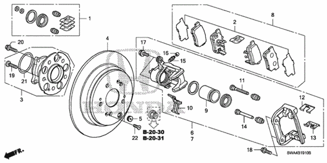Rear Brake for 2007 Honda CR-V #0
