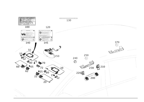 Sun Visor, Inside Rearview Mirror, Grab Handle for 2018 Mercedes-Benz GLE43 AMG #0