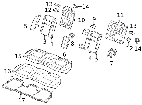 Rear Seat Components for 2012 Chrysler 300 #3