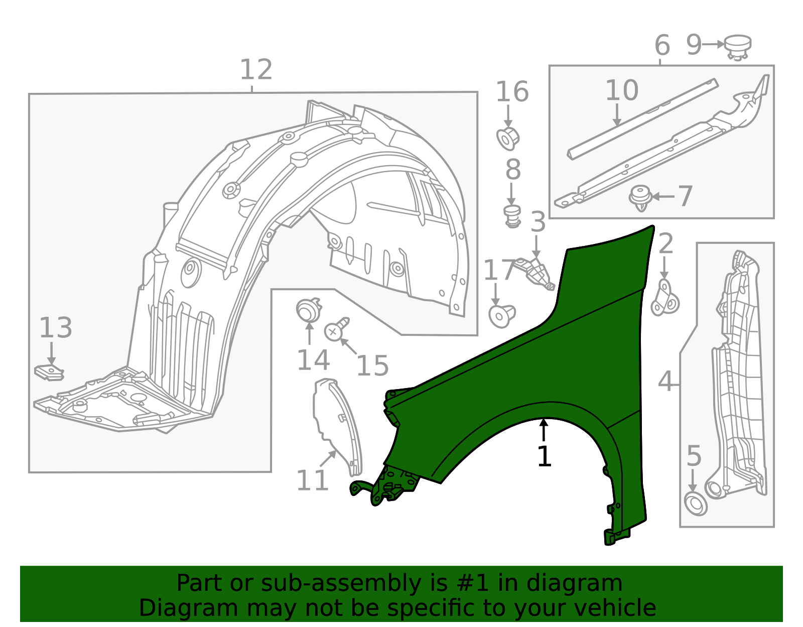 2023-2025 Honda Accord Fender 60210-30A-A00ZZ | Honda Factory Parts