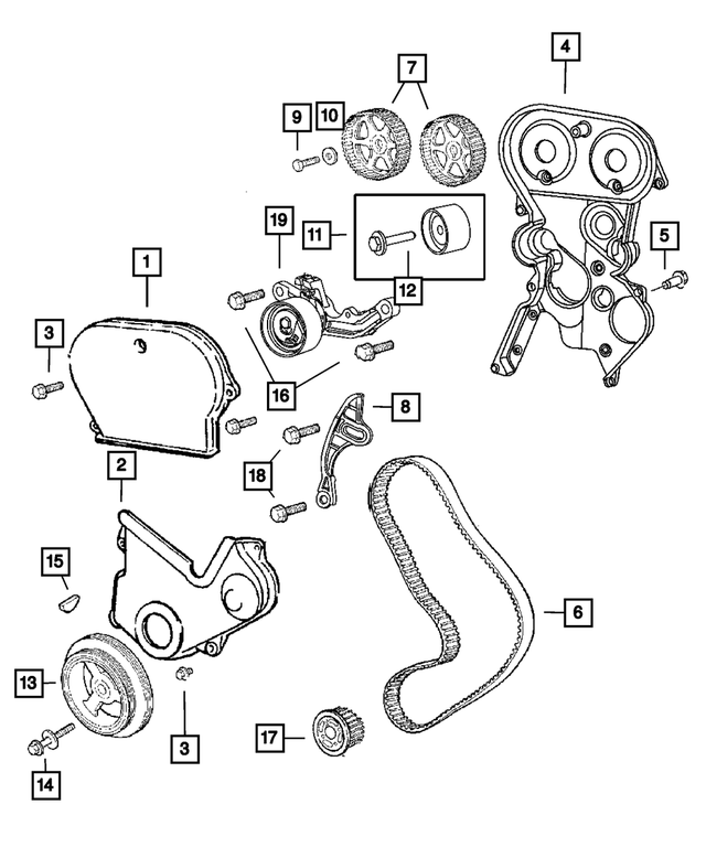 4648934AA - : Timing Belt Cover, Outer Upper for Mopar Image